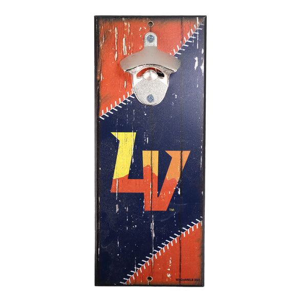 Las Vegas Aviators Wincraft LV Monogram Navy/Orange 5x11 Bottle Opener Sign