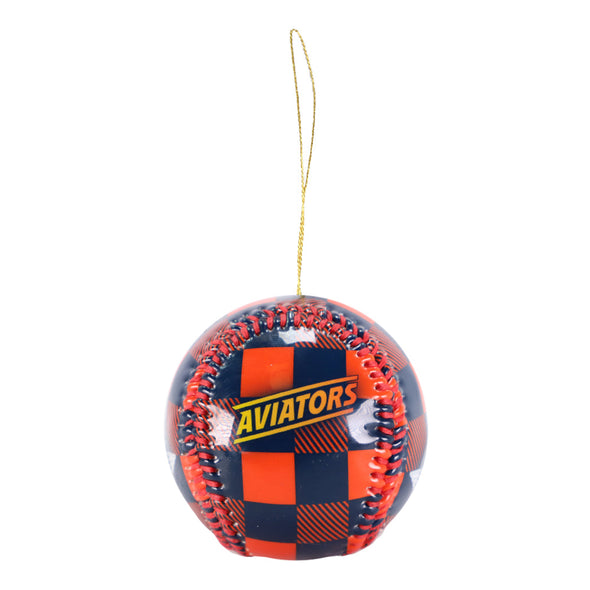 Bmore Sports Retro Logo/Aviators Flannel Navy/Orange Holiday Ornament