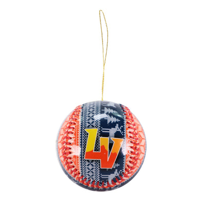 Las Vegas Aviators Bmore Sports LV Monogram Ugly Sweater Navy/Orange Holiday Ornament