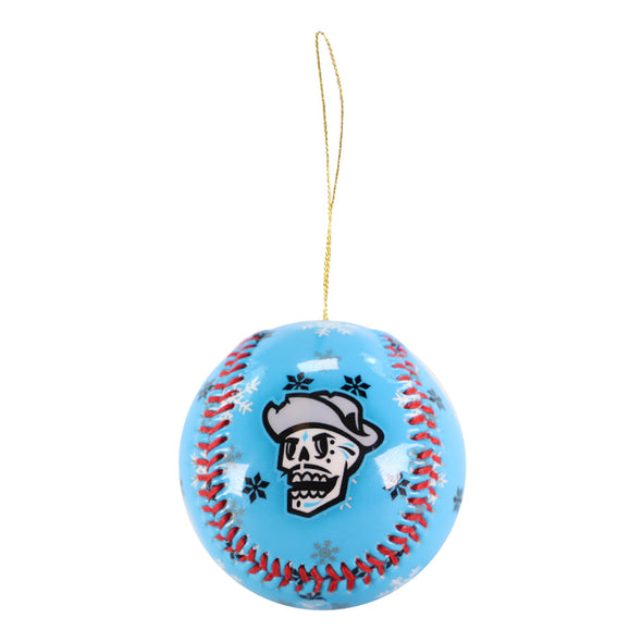 Reyes de Plata Bmore Sports Skull/Snowflakes Blue Holiday Ornament