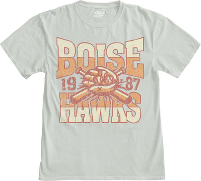 BOISE HAWKS SIDE SCROLL TEE, CEMENT