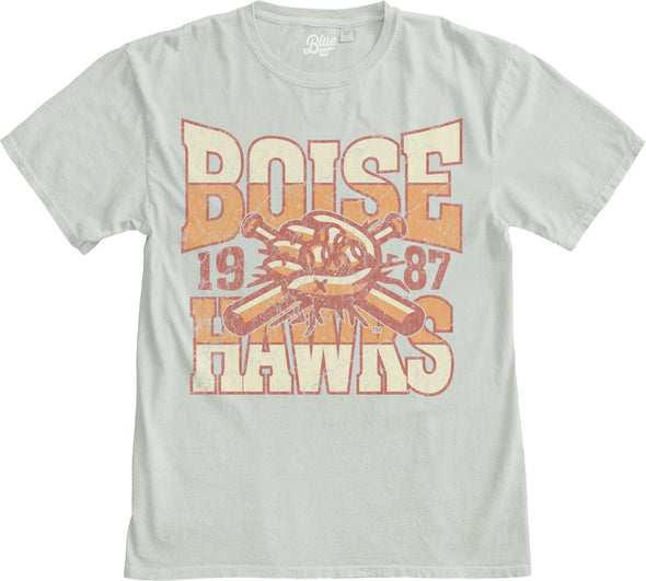 BOISE HAWKS SIDE SCROLL TEE, CEMENT