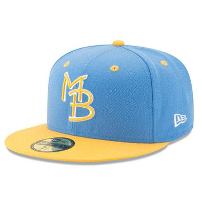 MYRTLE BEACH PELICANS NEW ERA 59FIFTY ON FIELD 2TONE GAME LOGO CAP