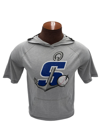 108 Stitches Grey Short Sleeve Hooded