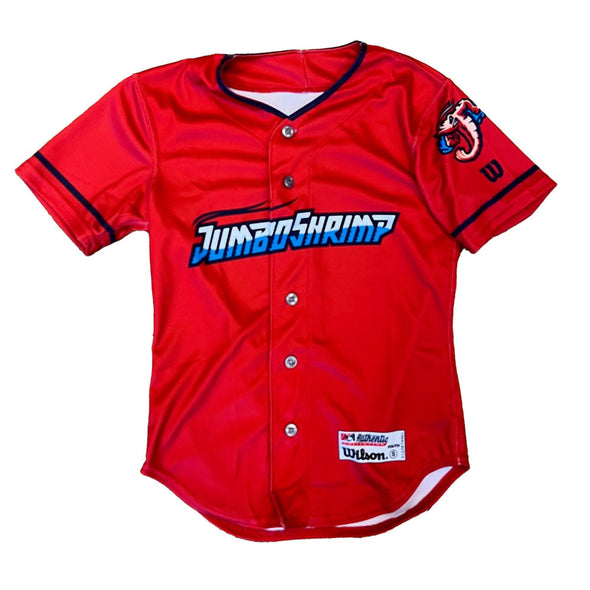 Jacksonville Jumbo Shrimp Evoshield Youth Red Alternate Jersey