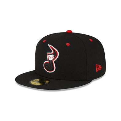 Nashville Sounds New Era 59FIFTY Black Note Logo Hat