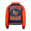 Women's New Era Left Chest Script/Chenille Back Navy/Orange Button-Up Jacket