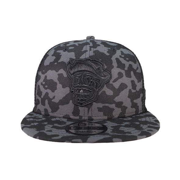 Las Vegas Reyes de Plata New Era Skull Tonal Black Camo Trucker 9FIFTY Snapback Hat