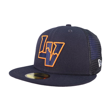 Las Vegas Aviators New Era LV Outline Navy Trucker 59FIFTY Fitted Hat