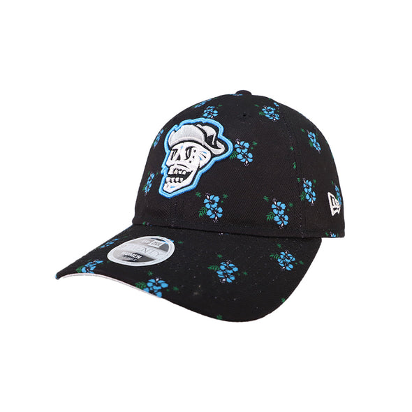 Women's Las Vegas Reyes de Plata New Era Skull Floral Black 9TWENTY Strapback Hat