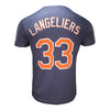 Men's Las Vegas Aviators 108 Stitches Shea Langeliers #33 Name & Number Navy Tri-Blend Short Sleeve T-Shirt