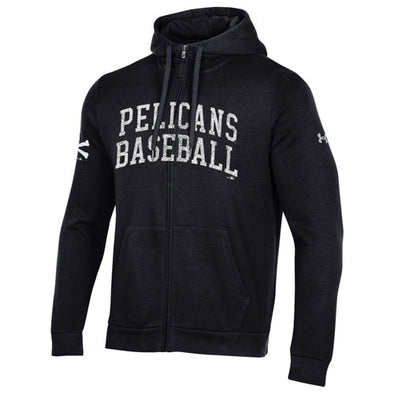 Myrtle Beach Pelicans Under Armour Black Rival Full Zip Hood
