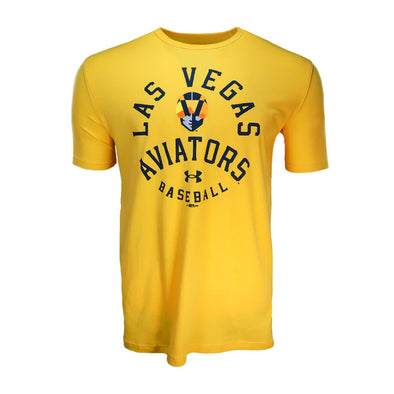 Men's Las Vegas Aviators Under Armour LVAB Aviator Gold All Day Short Sleeve T-Shirt