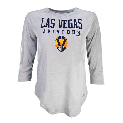 Women's Las Vegas Aviators Under Armour LVA Aviator Tech Gray 3/4 Sleeve T-Shirt