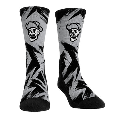 Las Vegas Reyes de Plata Rock 'Em Socks Game Paint Skull Black Socks