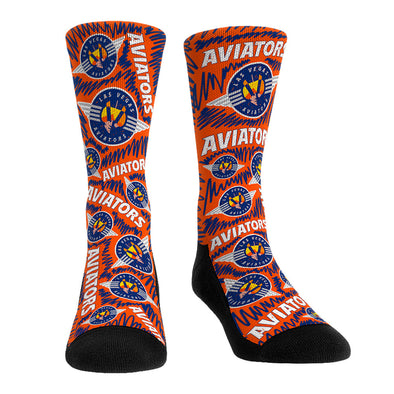 Las Vegas Aviators Rock 'Em Socks Retro Logo Sketch Black Socks