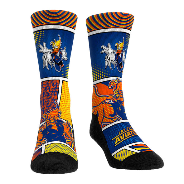 Las Vegas Aviators Rock 'Em Socks Marvel's Defenders of the Diamond Comic Book Black Socks