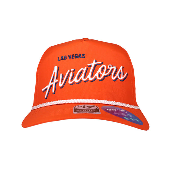 Las Vegas Aviators '47 Brand Aviators Script Orange Fairway Hitch Snapback Hat