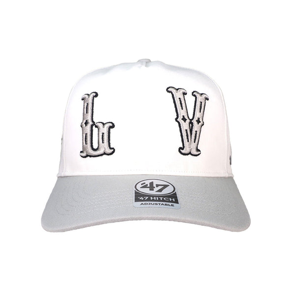 Las Vegas Reyes de Plata '47 Brand LV Double Header Script White/Gray Hitch Snapback Hat