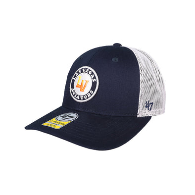 Kids' Las Vegas Aviators '47 Brand LV Circle Navy/White Pop Up Trucker Snapback Hat