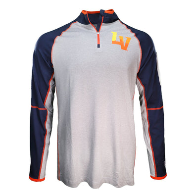 Men's Las Vegas Aviators New Era LV Gray/Navy 1/4 Zip Pullover