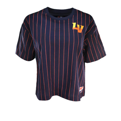 Women's New Era LV Pinstripe Navy Crop T-Shirt