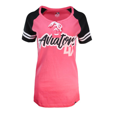 Women's Las Vegas Aviators New Era Aviators LV Pink/Black Short Sleeve T-Shirt