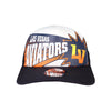 Kids' New Era LV Comic Burst White/Navy 9FORTY A-Frame Trucker Snapback Hat