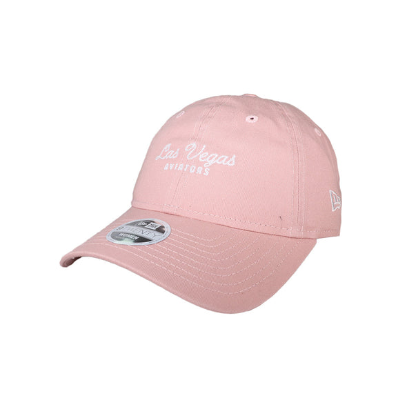 Girls' Las Vegas Aviators New Era LVA Script Pink 9TWENTY Strapback Hat