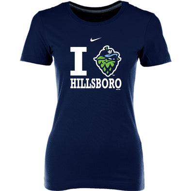 Nike Women's I Heart Tee, Hillsboro Hops