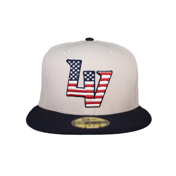 Las Vegas Aviators New Era On-Field 2024 4th of July LV Stone/Blue 59FIFTY Fitted Hat