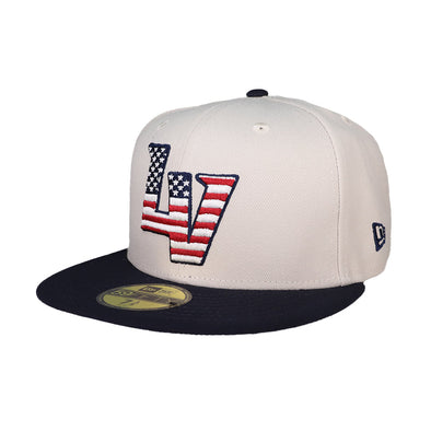 Las Vegas Aviators New Era On-Field 2024 4th of July LV Stone/Blue 59FIFTY Fitted Hat