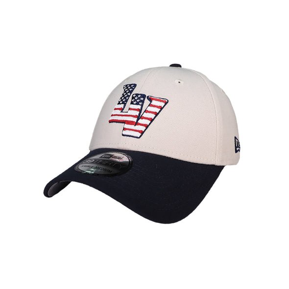 Las Vegas Aviators New Era On-Field 2024 4th of July LV Stone/Blue 39THIRTY Fitted Hat
