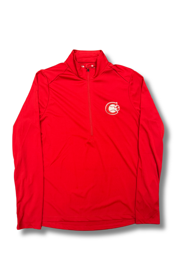 Canadians Women's 1/4 Zip Red Golf Pullover