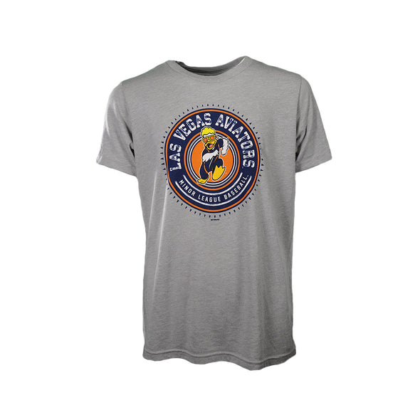 Kids' Las Vegas Aviators Bella + Canvas Spruce LVA MiLB Circle Gray Short Sleeve T-Shirt