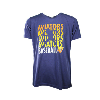Kids' Bella + Canvas Aviators Baseball LV Repeat Navy Short Sleeve T-Shirt