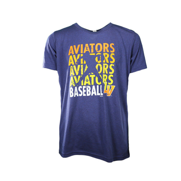 Kids' Las Vegas Aviators Bella + Canvas Aviators Baseball LV Repeat Navy Short Sleeve T-Shirt