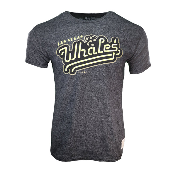 Las Vegas Whales Retro Brand Theme Night Collection Wordmark Mock Twist Dark Gray Short Sleeve T-Shirt