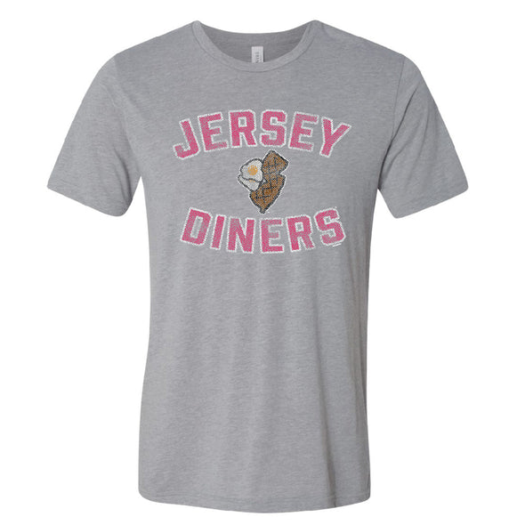 Somerset Patriots Adult Jersey Diners State & Eggs Athletic Grey Premium Tri-blend Goosneck Tee