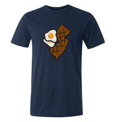 Somerset Patriots Adult Navy Tri-blend State & Eggs Distressed Logo Tee