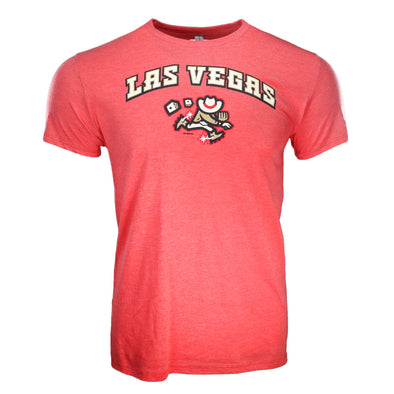 Men's Las Vegas Gamblers Delta Apparel Theme Night Collection Gambler/Las Vegas Heather Red Tri-Blend Short Sleeve T-Shirt