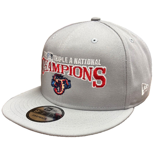 Jacksonville Jumbo Shrimp New Era Gray 2025 Triple A National Champions 9Fifty
