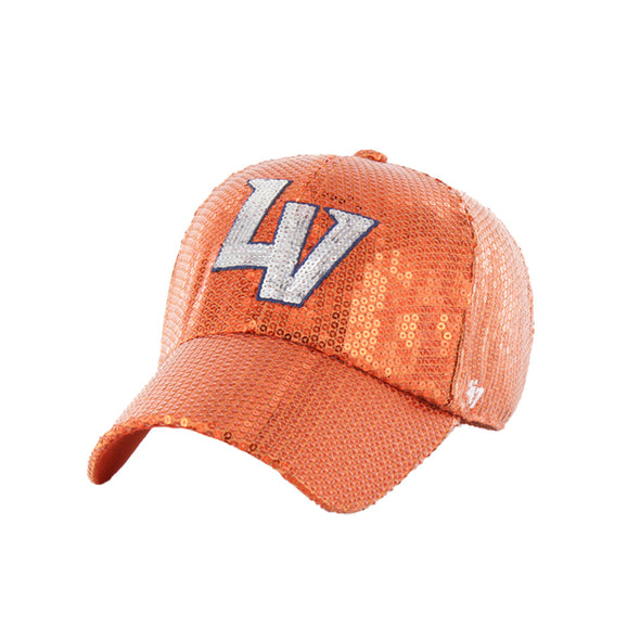 Women's Las Vegas Aviators '47 Brand Dazzle Sequin Orange Clean Up Strapback Cap