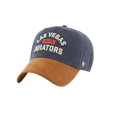 Las Vegas Aviators '47 Brand Raftes Navy/Brown Clean Up Strapback Cap