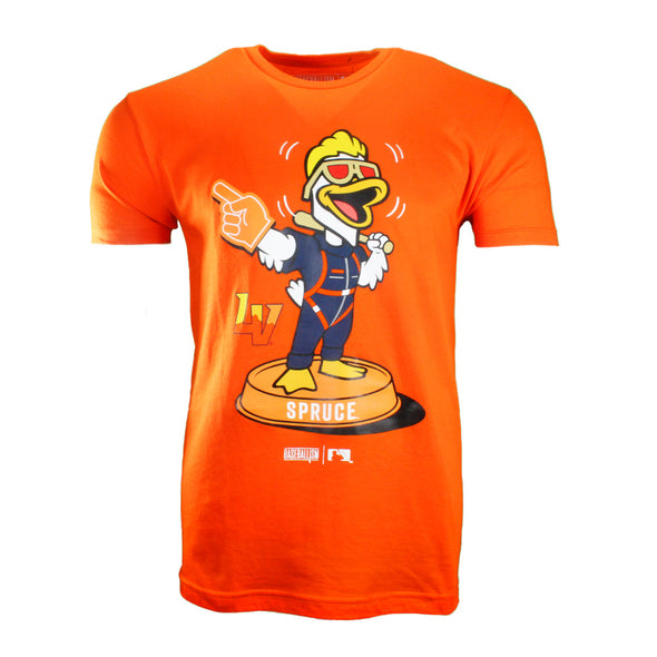 Men's Baseballism Spruce Mascot Bobblehead Orange Short Sleeve T-Shirt