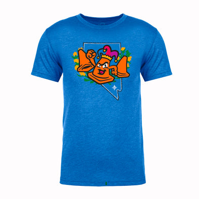 Las Vegas Cone Jesters 108 Stitches Theme Night Collection State Blue Tri-Blend Short Sleeve T-Shirt