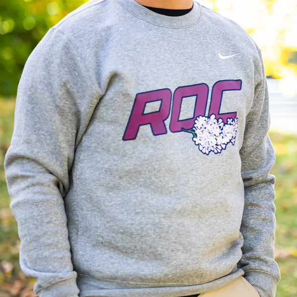 Rochester Red Wings ROC the Lilac Gray Crewneck