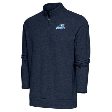 West Michigan Whitecaps Antigua Heathered Navy 1/4 Zip Pullover
