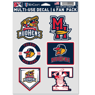 Toledo Mud Hens 6 Pack Decal Sheet