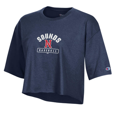 Nashville Sounds Women's Champion Navy Boyfriend Crop Tee